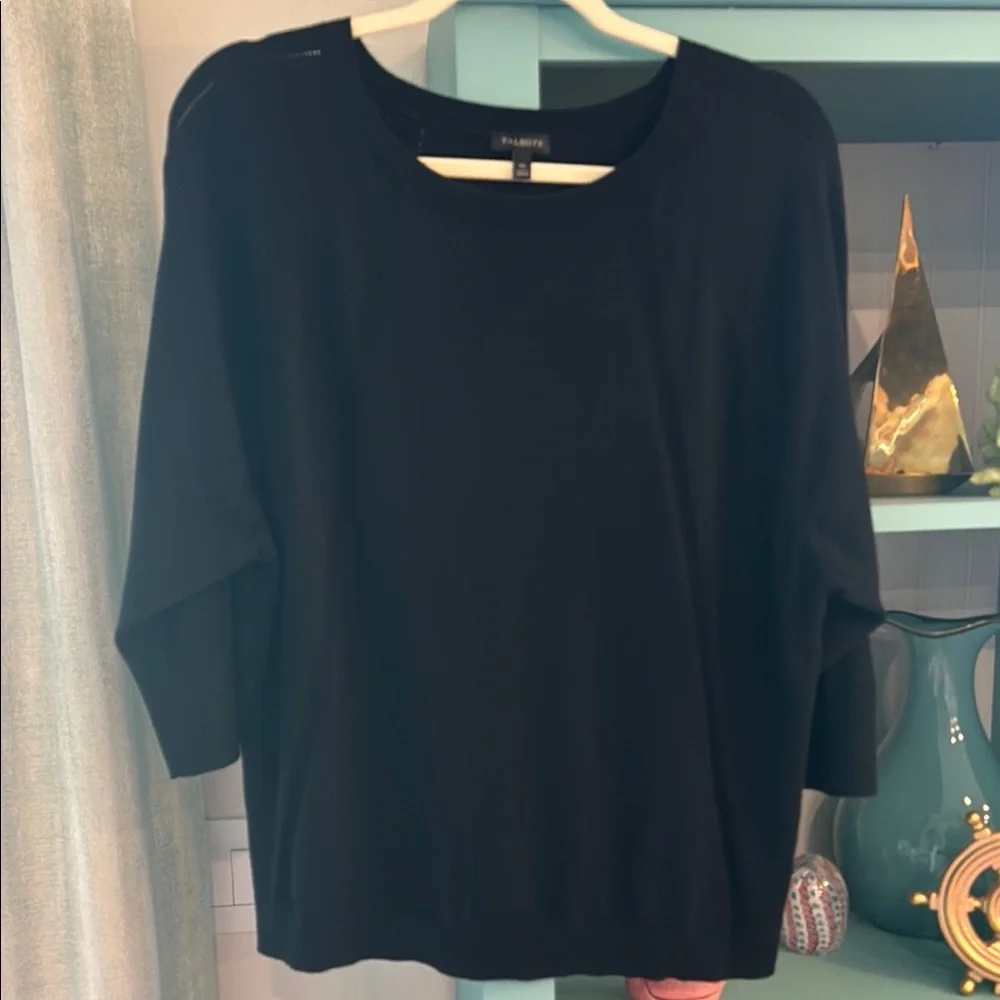Talbots Black Boxy 3/4 Sleeve Sweater Xl